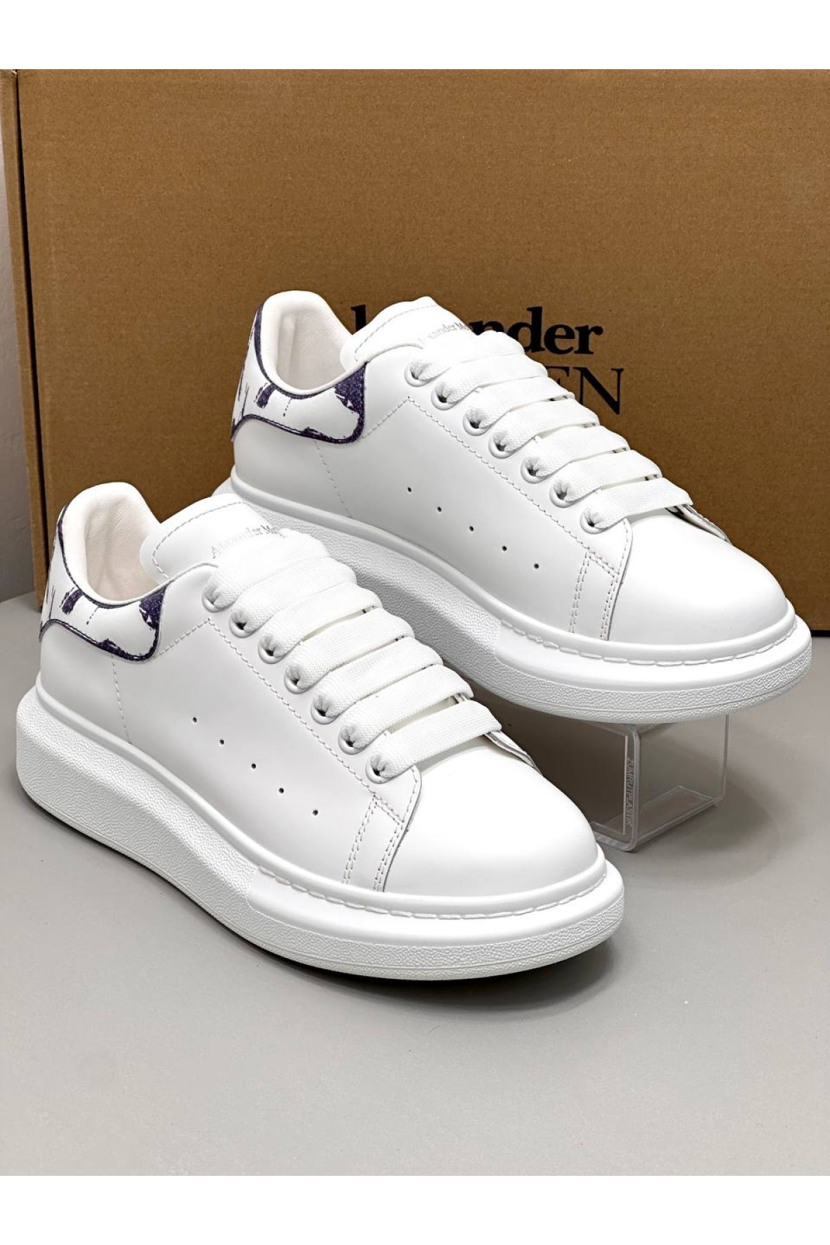 Alexander McQueen - Erkek Ayakkabı - Beyaz - Baskılı